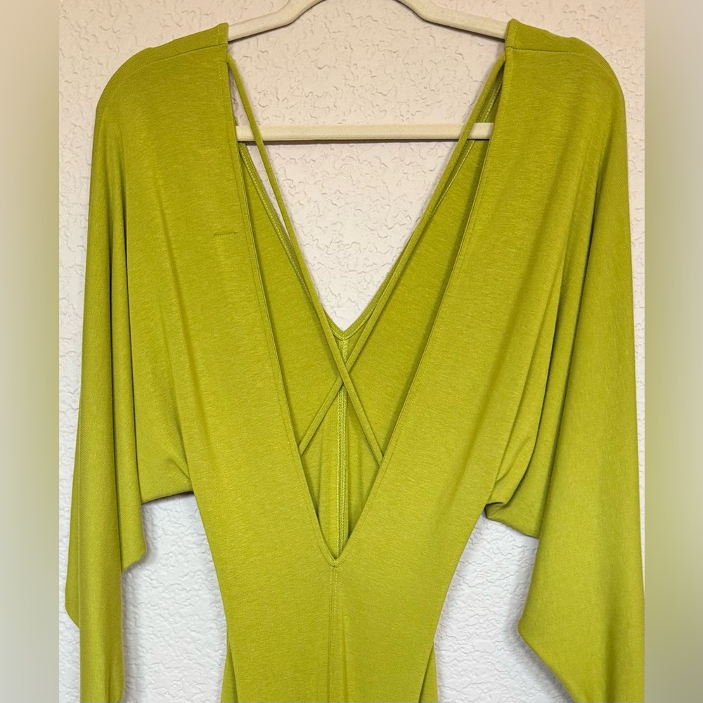 FREE PEOPLE BEACH PAROS MIDI DRESS, GILDED LIME, XSMALL - Picture 7 of 9